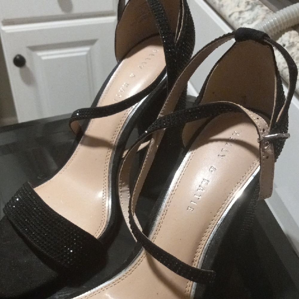 Kelly & Katie Black Strappy Heels for Formal Events